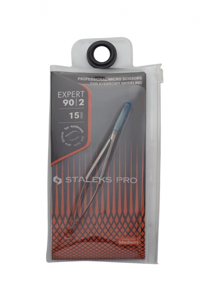 Micro scissors for eyebrow modeling SE-90/2 (15mm) STALEKS EXPERT