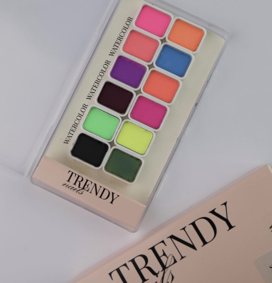 Акварельные неоновые краски (12 цветов) от Trendy Nails