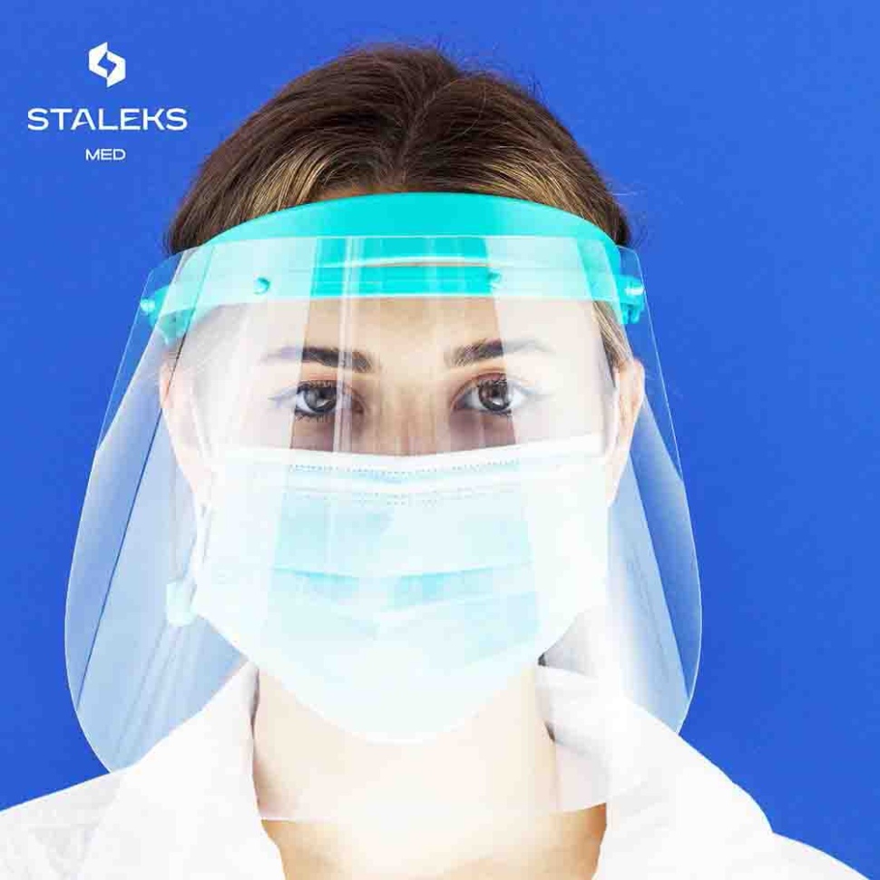 Защитный щиток для лица  регулируемый размер также подходит для тех, кто носит очки от STALEKS