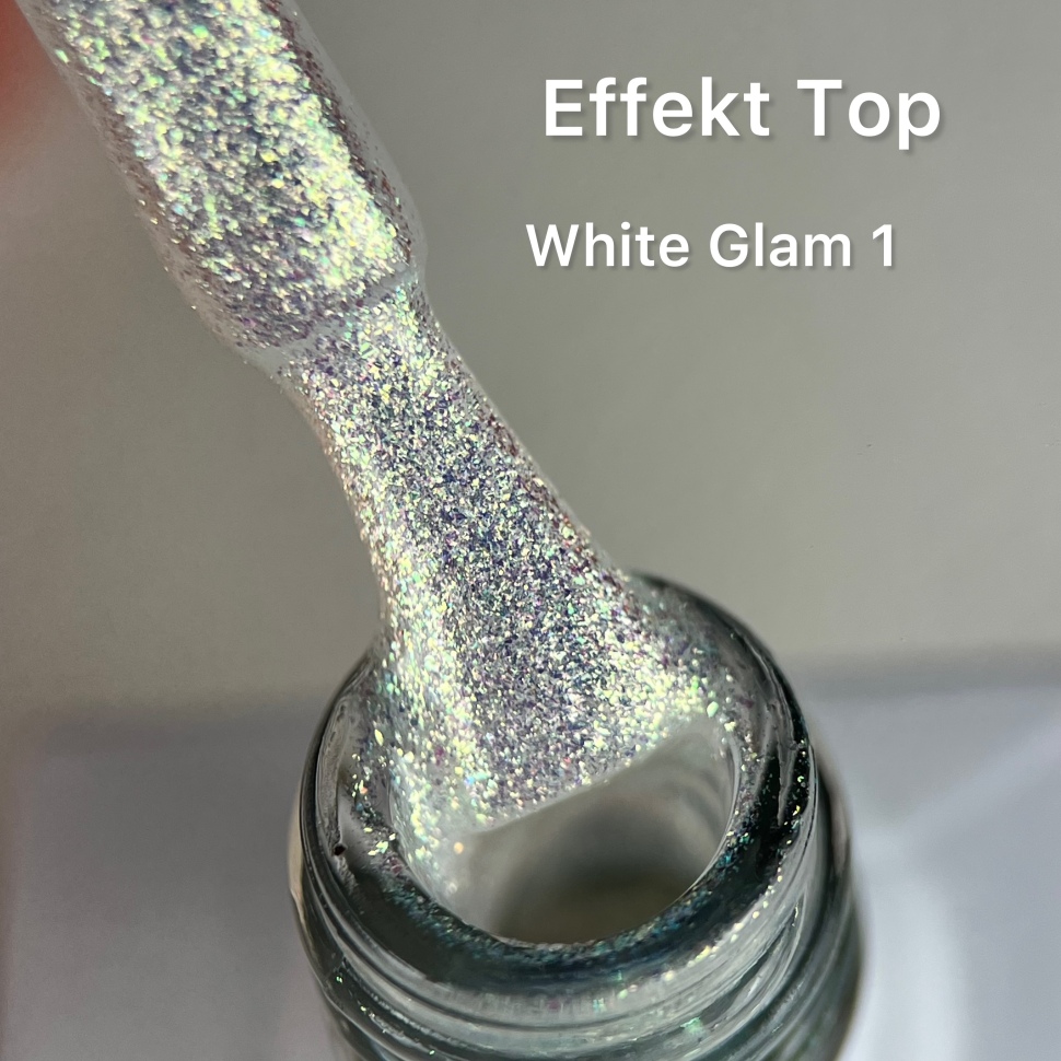 EffectTop Coat White Glam 1 NO WIPE 10ml by Love My Nails