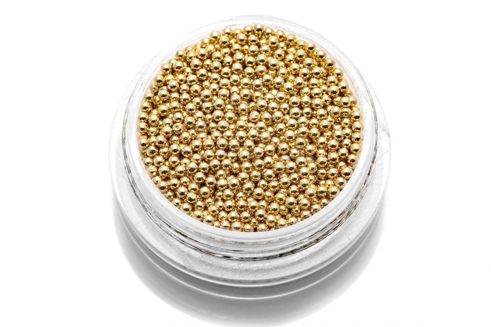 Caviar Beads Gold (Metall Mini Perlen) Gr. 1,2 mm