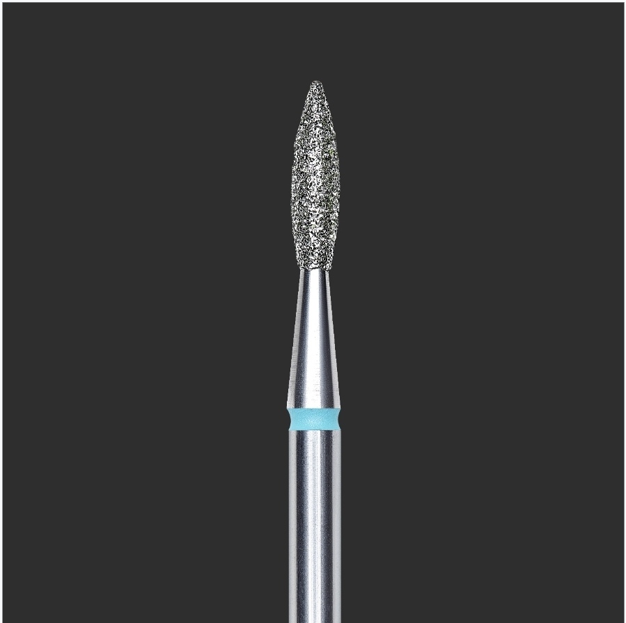 Fräseraufsatz Flamme "SPITZ" Diamant Bit mittel (blau) in Größen: 1,6mm und 2,1mm von STALEKS 