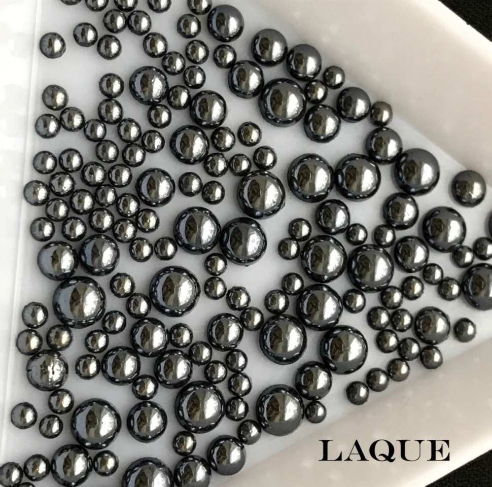 MIX Perlen für Nailart in schwarz von Laque (verblassen nicht) 