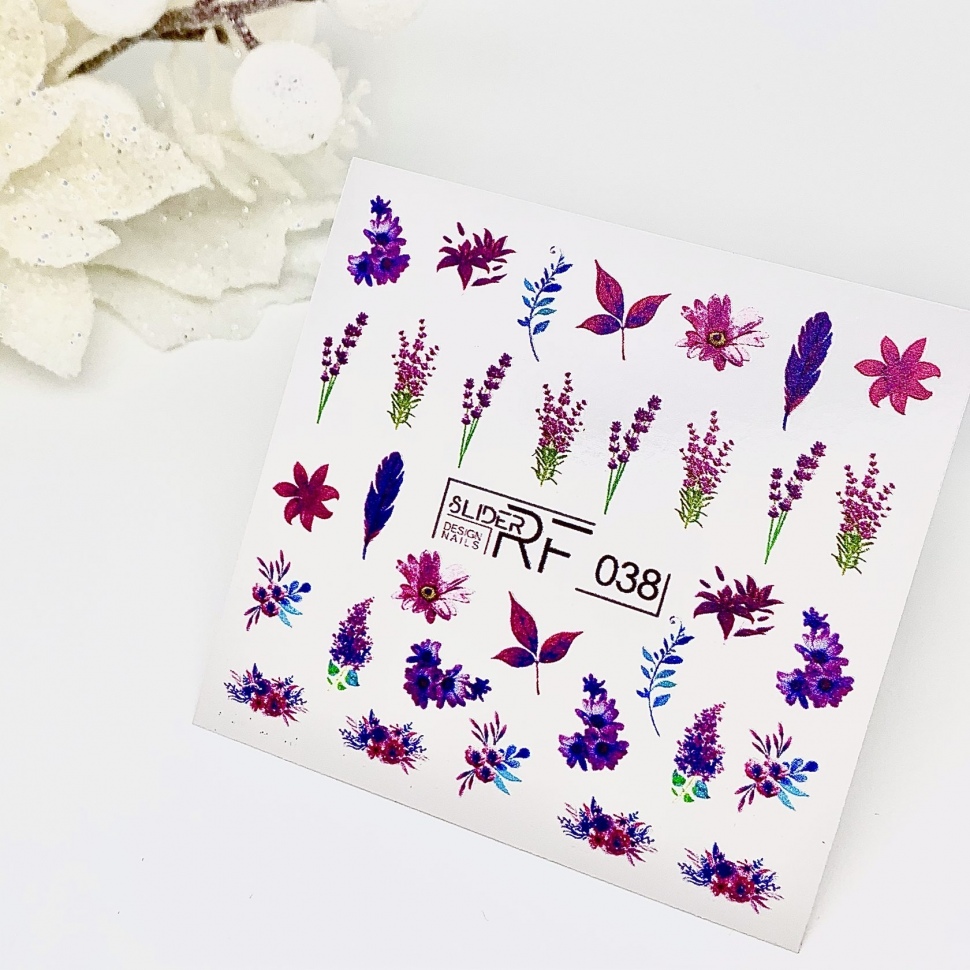 Sticker Design RF038 Flowers (Water Soluble Stickers) Слайдер