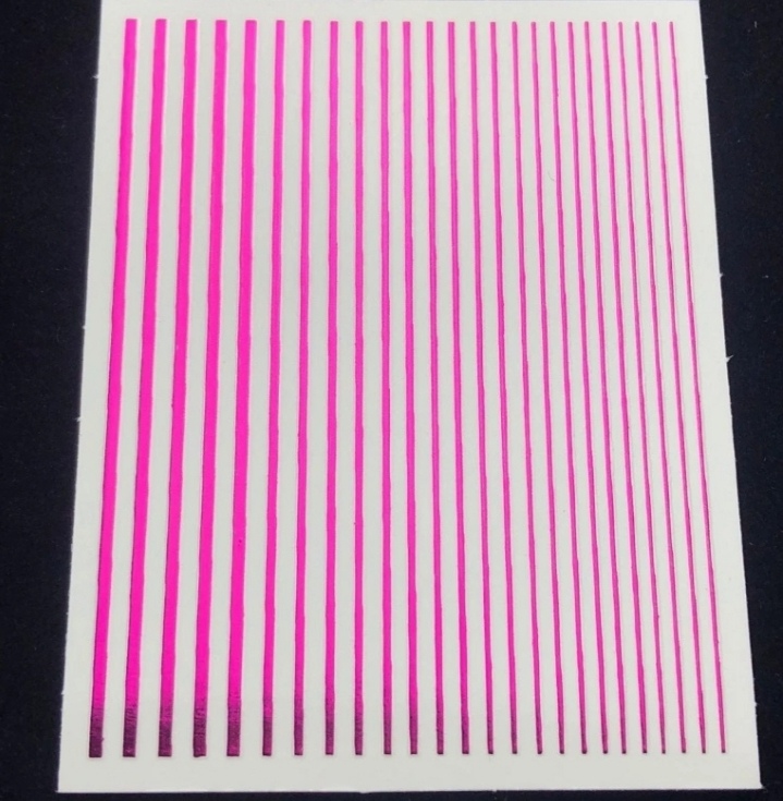 Sticker stretchy stripes metallic pink