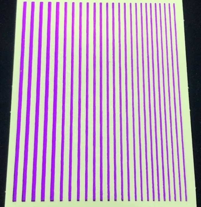 Наклейка эластичные полоски металлик фиолетовый