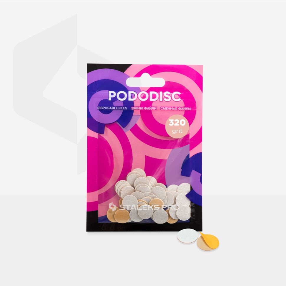 Disposable files on a soft base for Podo Disc XS PDFS-10 Grit 100-320 (50 pcs) STALEKS PRO