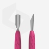 Pusher für Nagelhaut mit Silikongriff (sterilisierbar) STALEKS UNIQ PQ10/2 (schmaler runder Schieber + schräger Schieber)