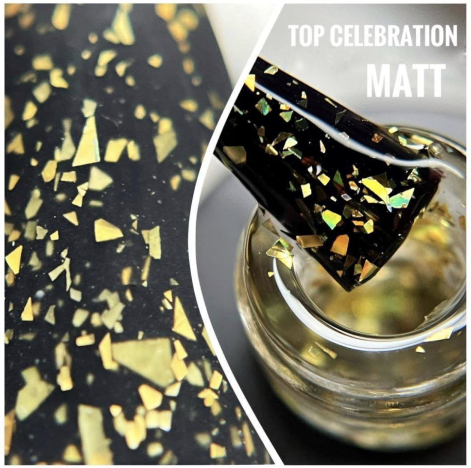 Top Celebration matt in Gold (Glanzgel ohne Schwitzschicht) 8ml von NOGTIKA 