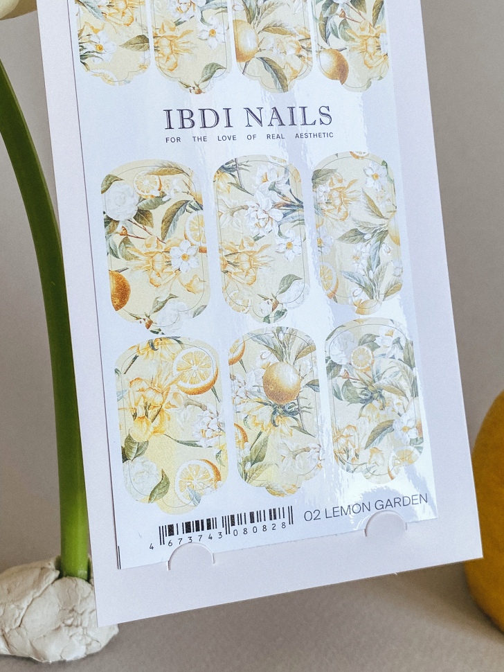 NailArt Wrap 02 Lemon Garden von IBDI Nails