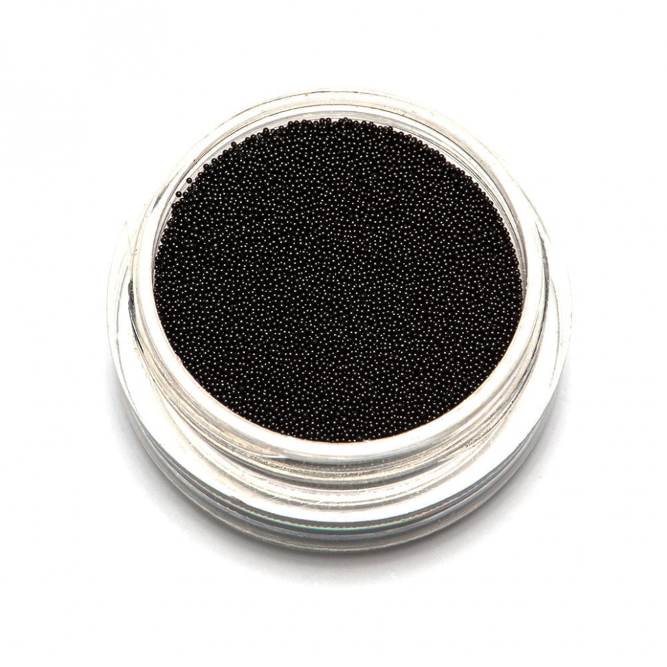 Caviar Beads Schwarz (Metall Mini Perlen) Gr. 0,2 mm