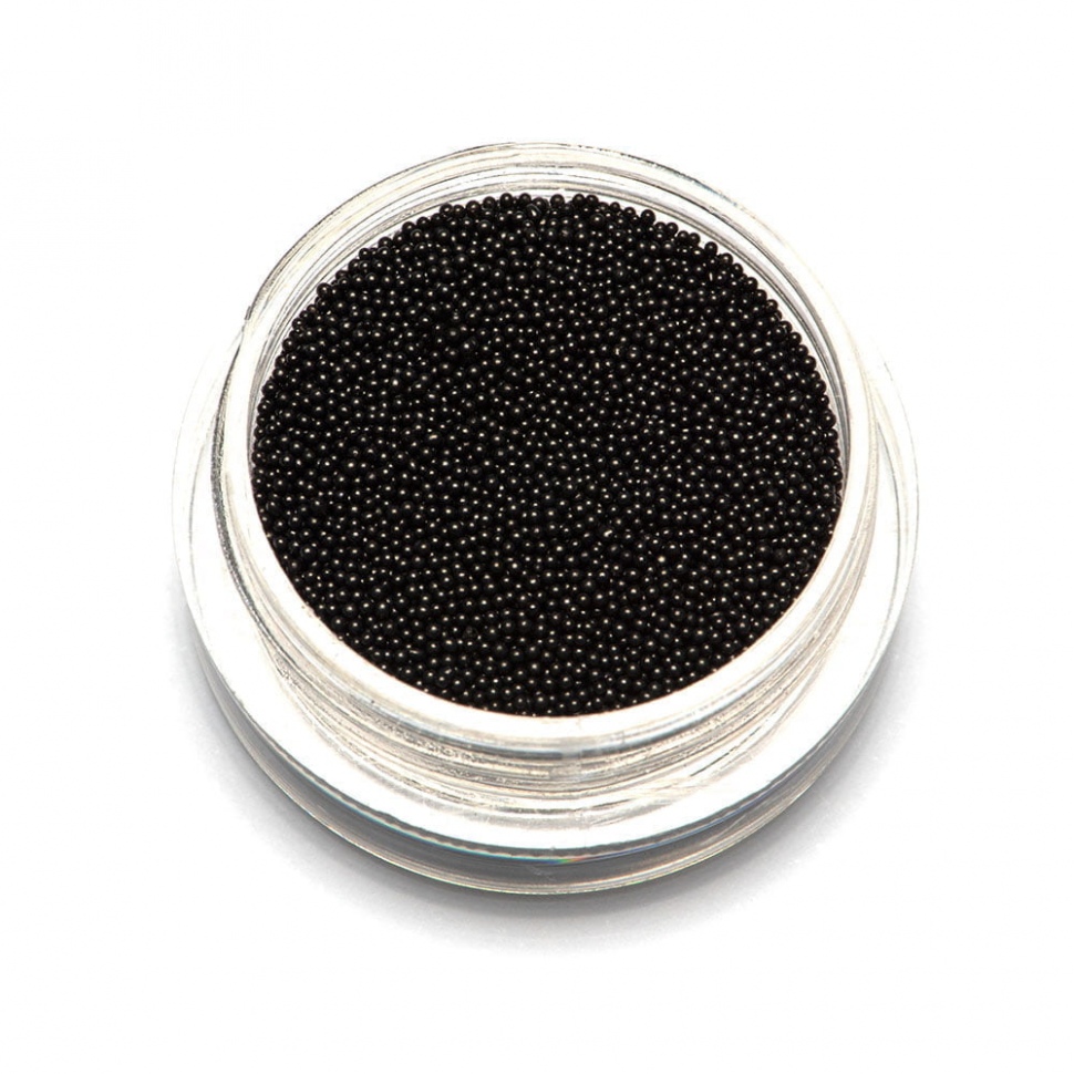 Caviar Beads Schwarz (Metall Mini Perlen) Gr. 0,4 mm