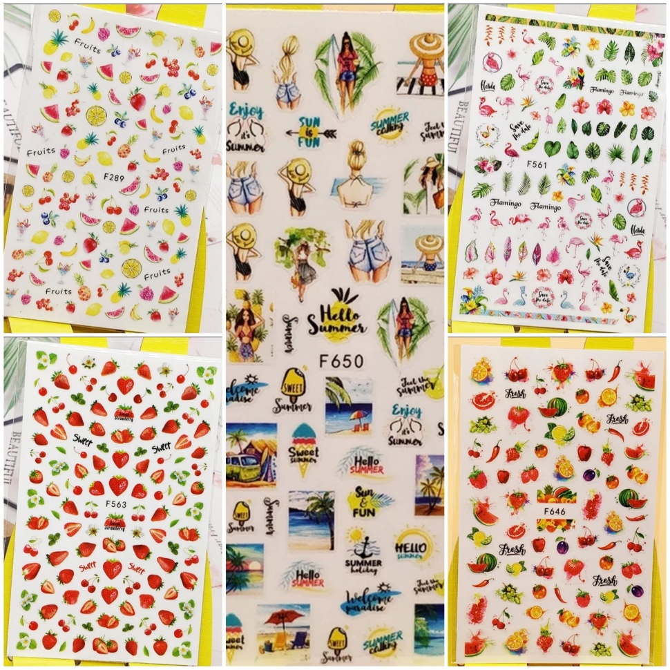 Sticker summer with different patterns
