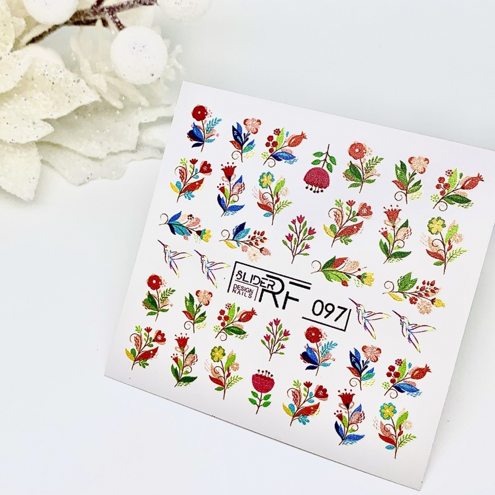 Sticker Design RF097 Blumen (Wasserlösliche Aufkleber) Слайдер