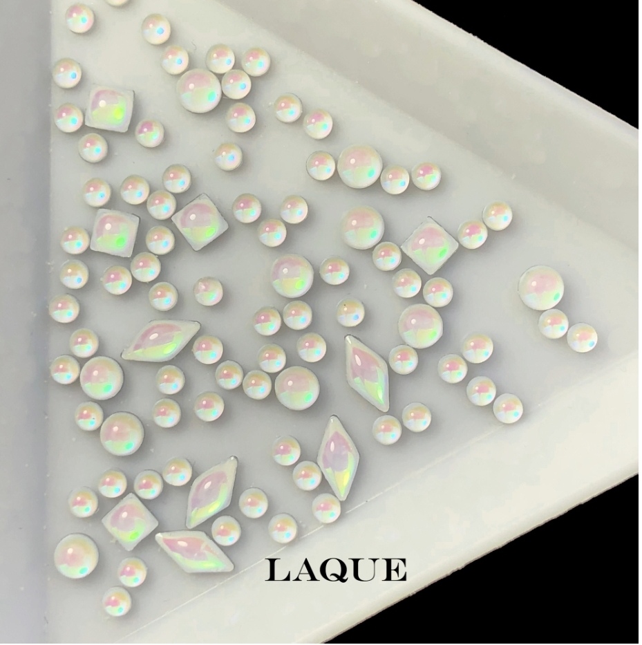 MIX Perlen für Nailart White Opal (Raute) von Laque (verblassen nicht)