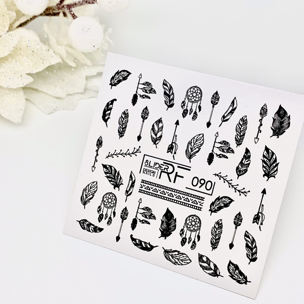 Sticker Design RF090 Feather (Water Soluble Stickers) Слайдер