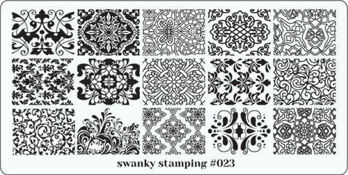 Stamping plate stencil  with No. 023 by Swanky
