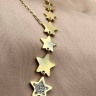 Stylische Kette mit Sternen und Strass (Modeschmuck) in gold 