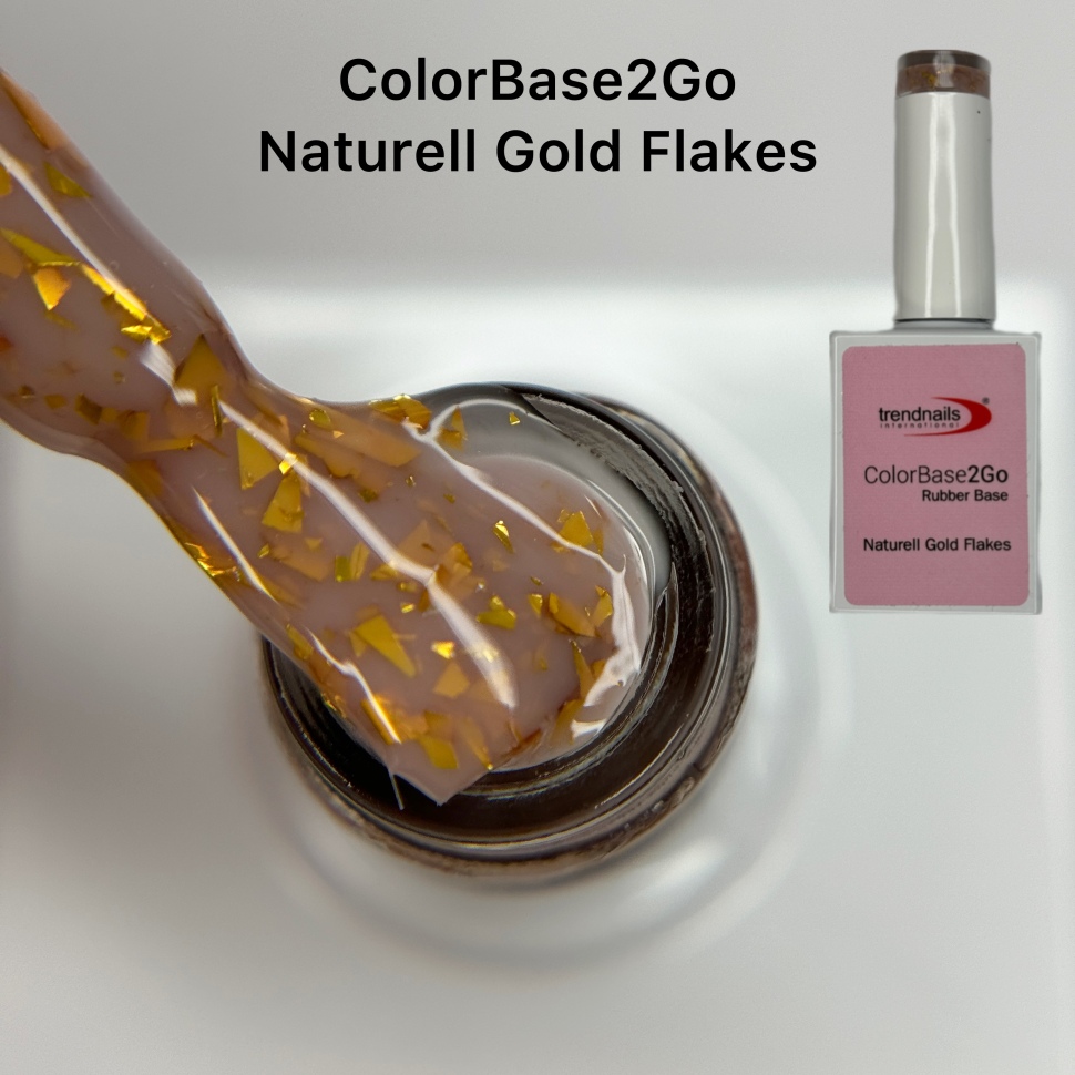 ColorBase2Go – Naturell Gold Flakes 15ml von Trendnails 
