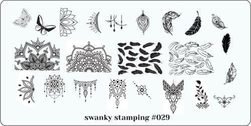 Stamping Platte Schablone  Nr. 029  von Swanky