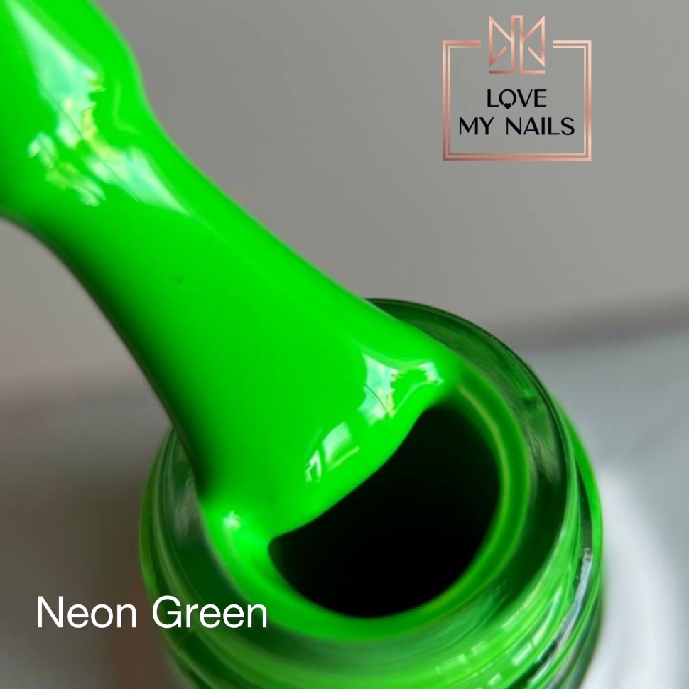 Full Cover Top Coat Neon Green NO WIPE 10ml by Love My Nails