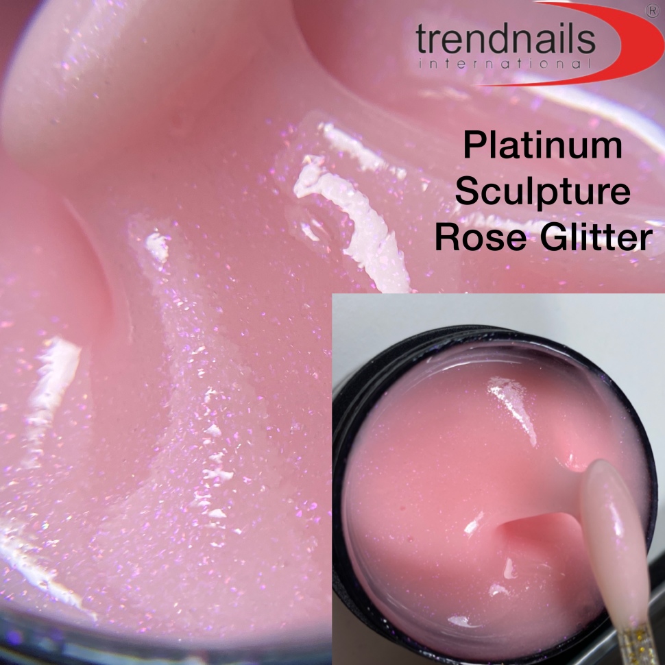 Platinum Sculpture Rose Glitter rose Thixotrop Aufbau-Gel milchig 5-30ml von Trendnails