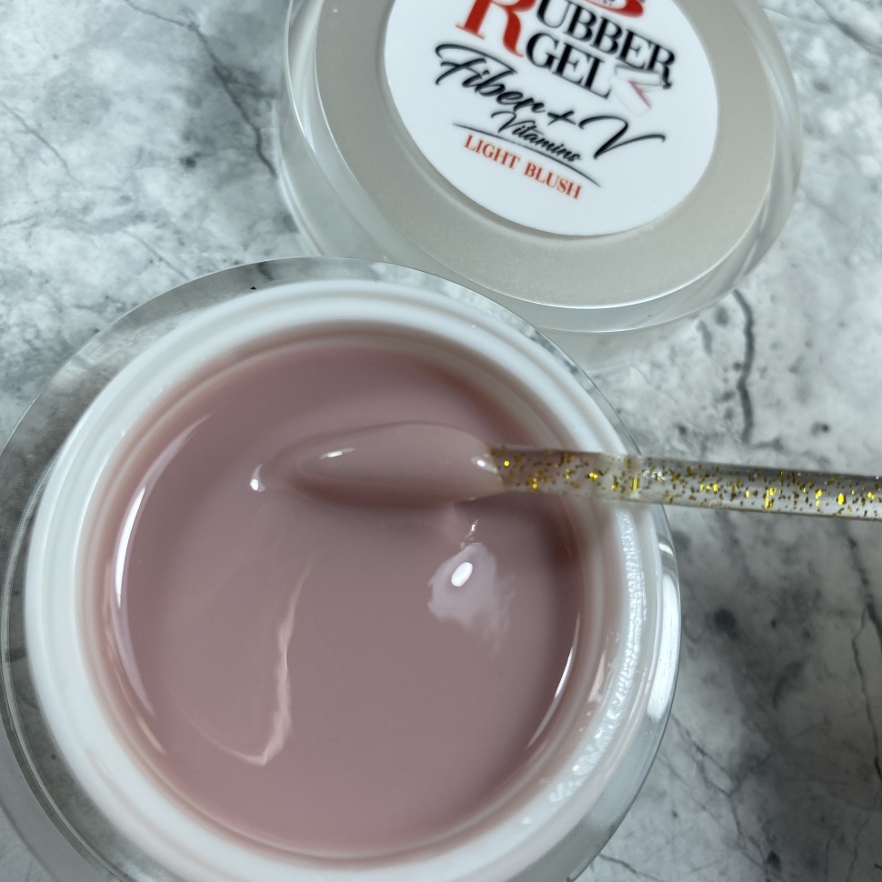 Rubber Gel Fiber+V – Light Blush 15-30ml von Trendnails  