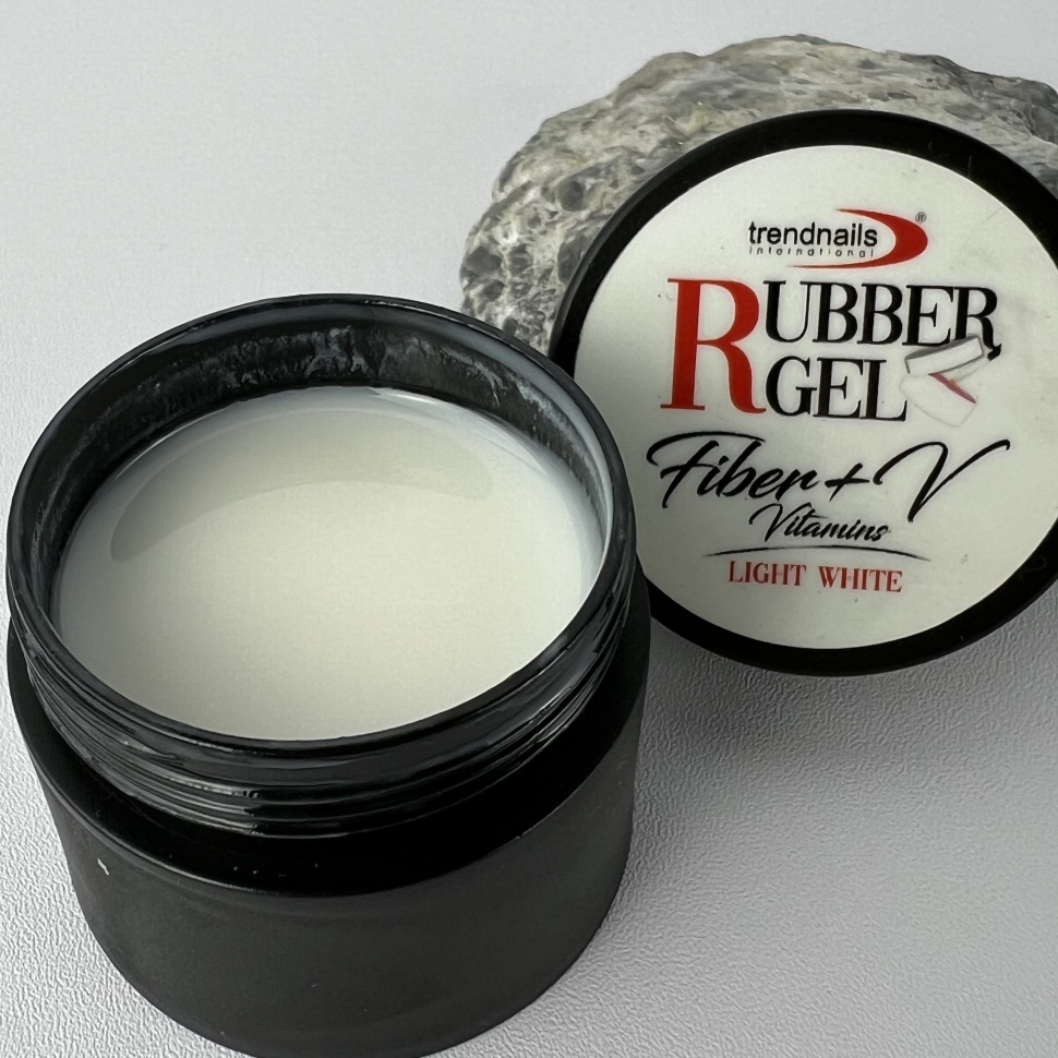 Rubber Gel Fiber+V – Light White 15-50ml von Trendnails 