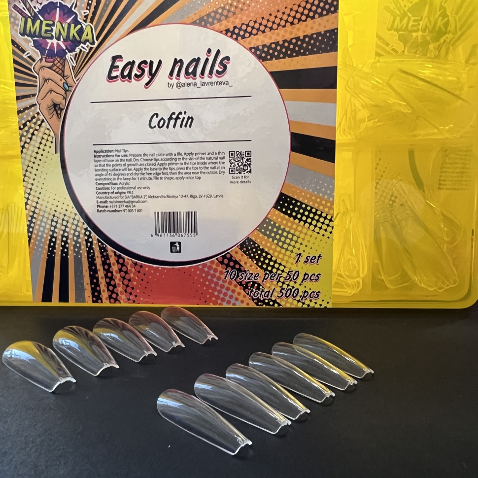 Easy Nails Gel-Tips "Coffin" klar 500 Stk. von Imen