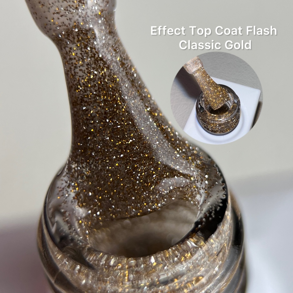 Effect Top Coat Flash Classic Gold NO WIPE 10ml von Love My Nails 