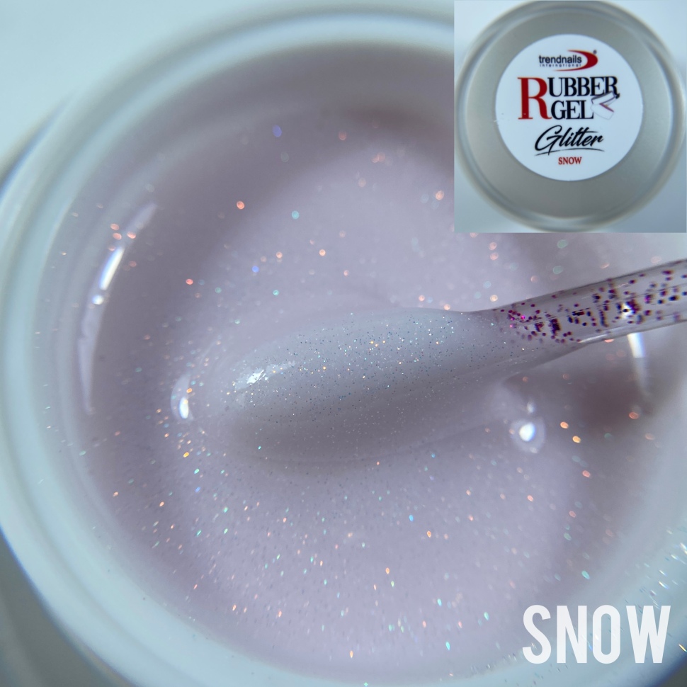 Rubber Gel Glitter  от Trendnails 15ml  "Snow"