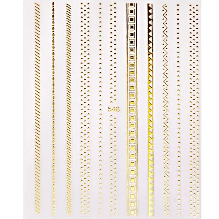 Самоклеющие наклейки для дизайна ногтей золото 547
