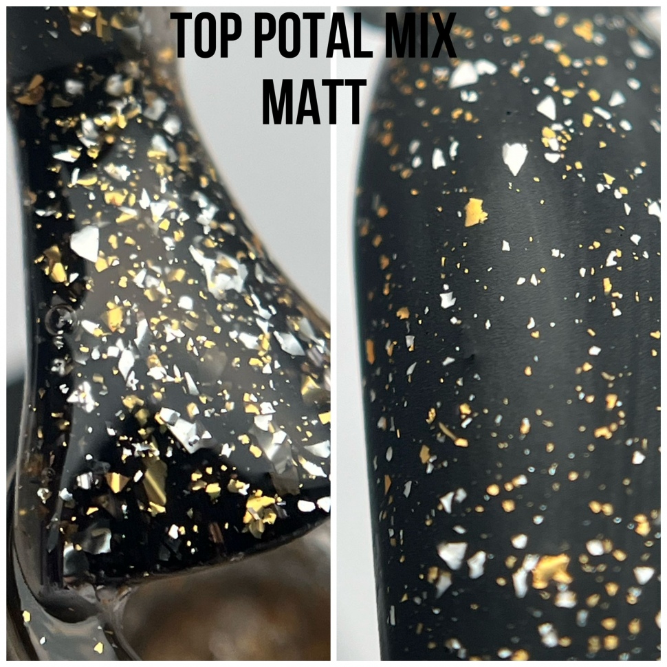Top Potal MIX  matt in Silber und Gold (Glanzgel ohne Schwitzschicht) 8ml von NOGTIKA 