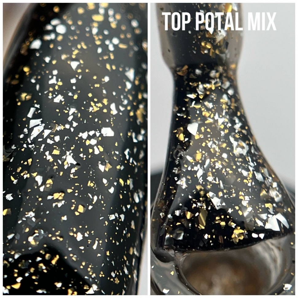 Top Potal MIX in Silber und Gold (Glanzgel ohne Schwitzschicht) 8ml von NOGTIKA  