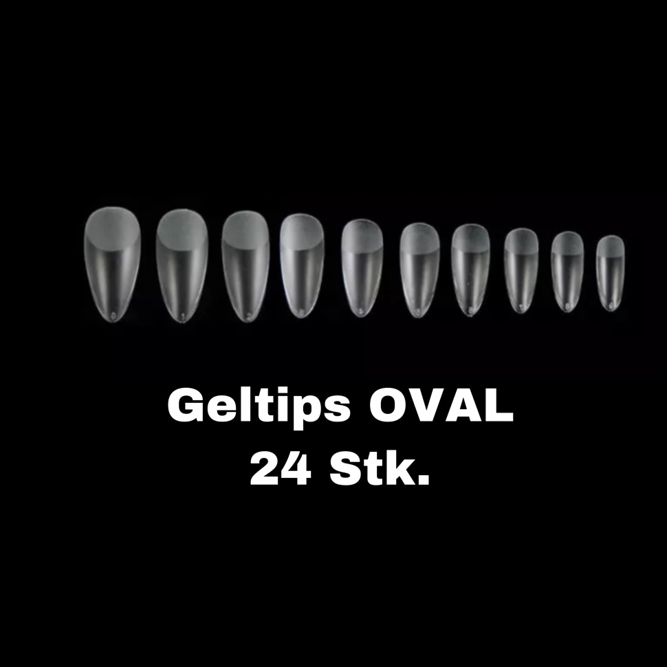 GelNageltips klar klassisch oval Ultra dünn elastisch und stabil 24 Stk. 