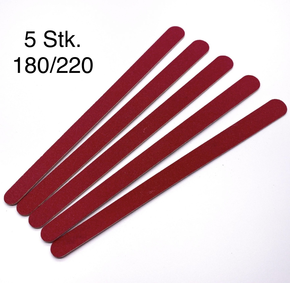 Nail file red thinn 180/220 From Zoo, 5 Stk.