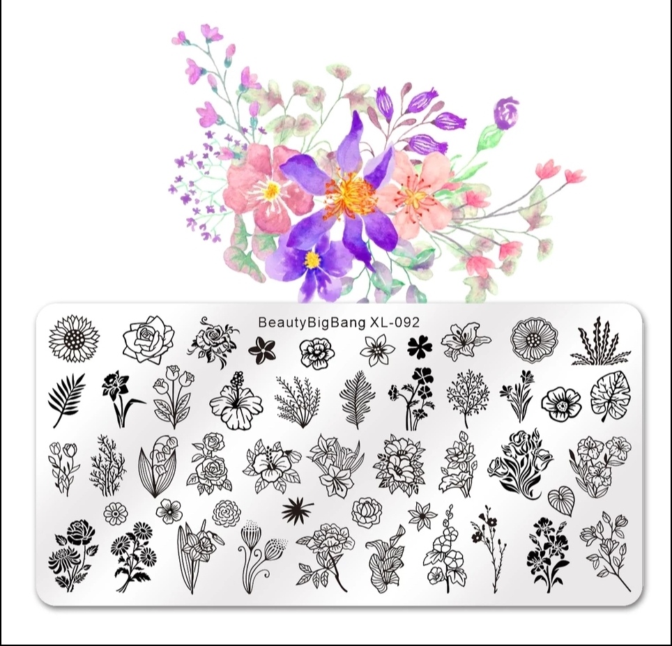 Stamping plate flowers BB_XL-092