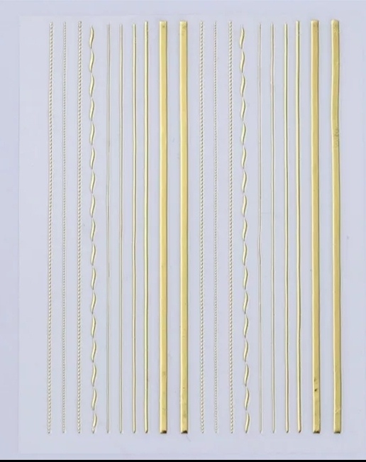 Sticker stretchy stripes lines and dots gold