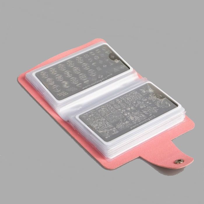 Stamping bag (case) for 20 plates, pink from Swanky
