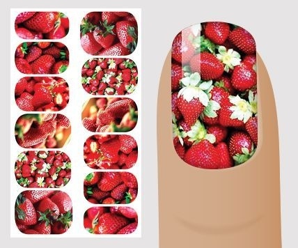 Water sticker strawberries