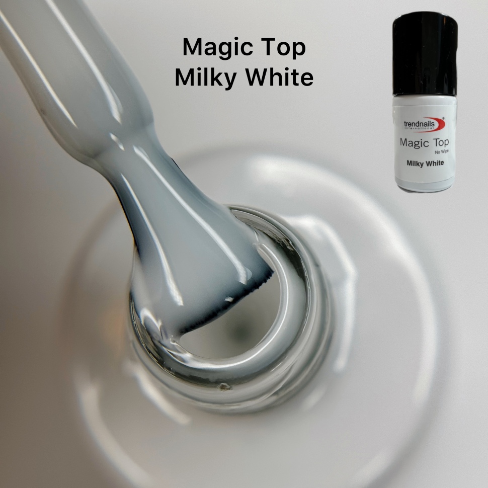 Magic Top No Wipe Versiegler Milky White (Glanzgel ohne Schwitzschicht) 10ml von Trendnails