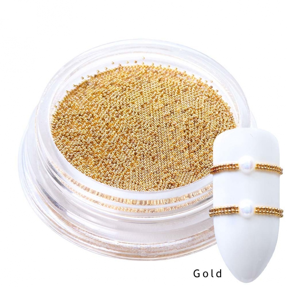 Caviar Beads Gold (Metall Mini Perlen) Gr. 0,4 mm 