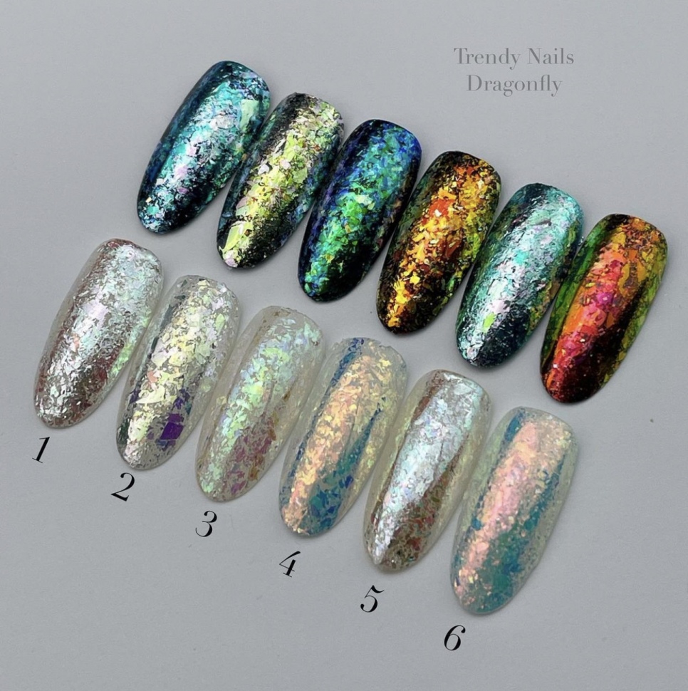 Glitter Flocken DRAGON FLY in 6 Farben von Trendy Nails