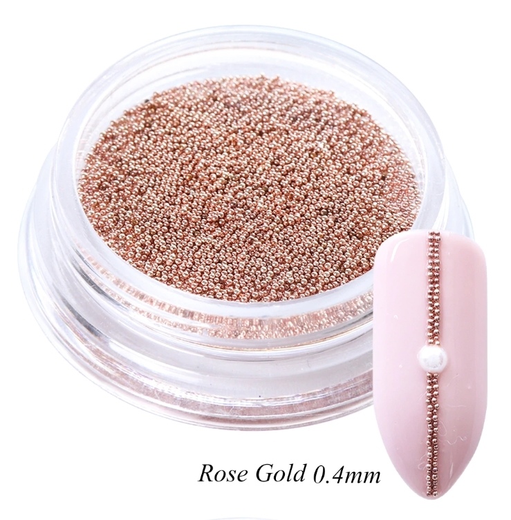 Caviar Beads Gold Rose (Metall Mini Perlen) Gr. 0,4 mm 