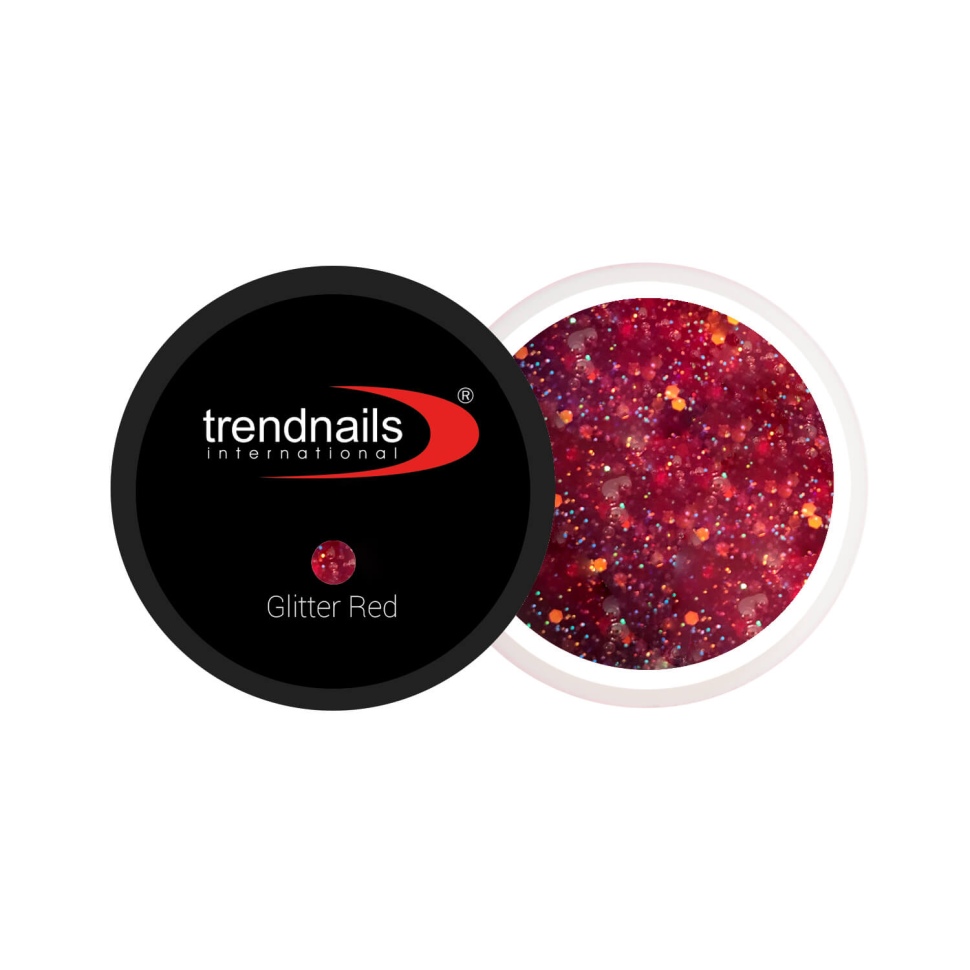 Soak-Off Acrylgel 15ml Tiegel – "Glitter Red" von Trendnails