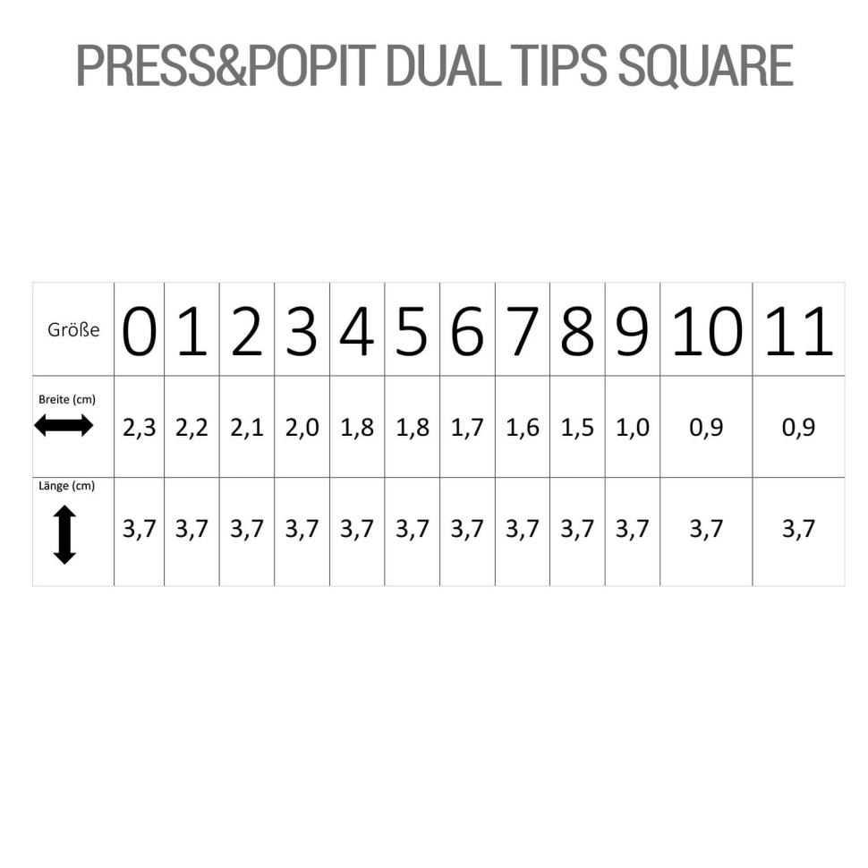 Press & Popit Dual Tips Square Form 24Stk.