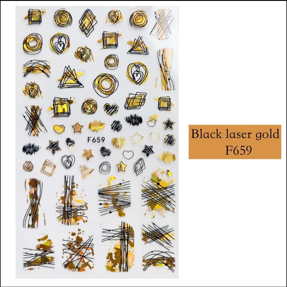 Sticker Formen in schwarz-gold F659