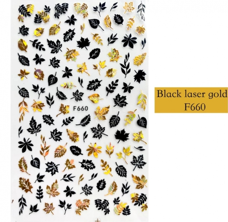 Sticker Herbstblätter in schwarz-gold F660