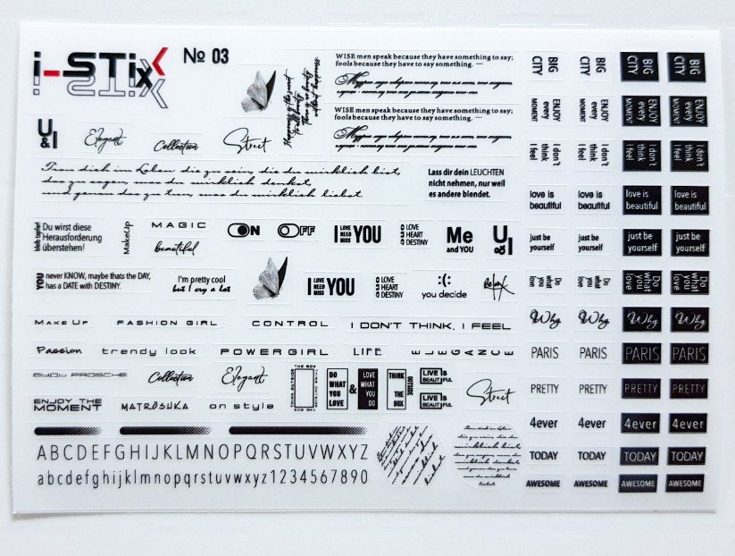 selbstklebende Slider Sticker (Texte) Nr. 03 von i-Stix  