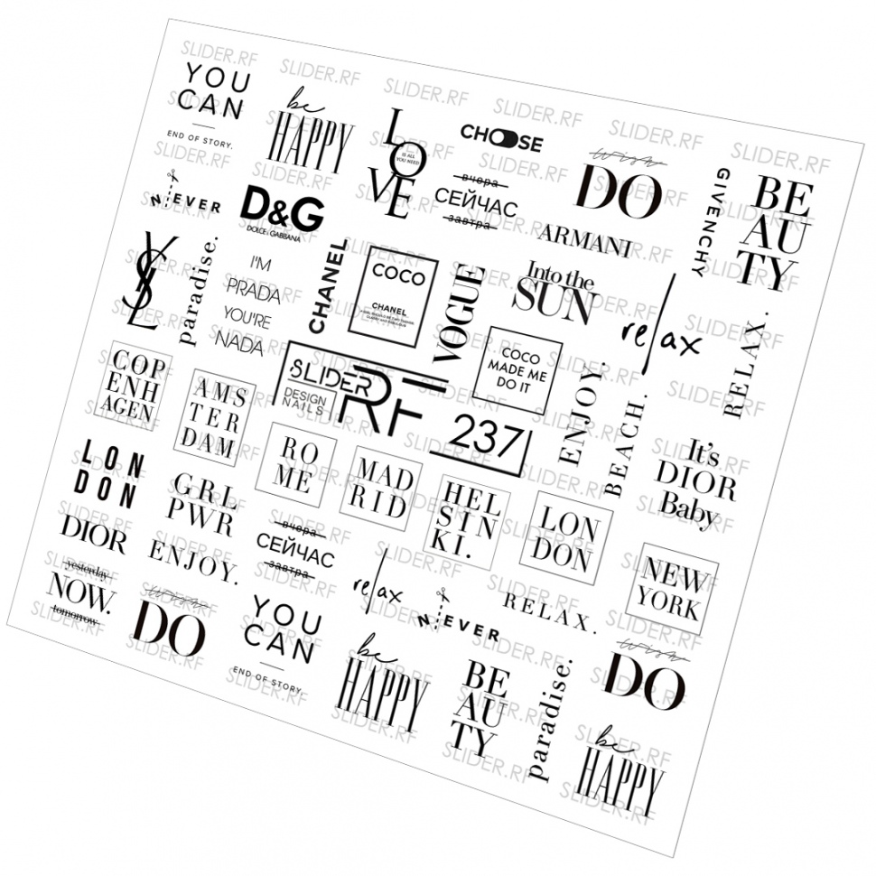 Sticker Design RF237 (Water Soluble Stickers) Слайдер